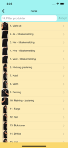 Haptics App Norwegian Screen