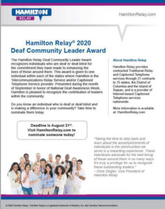 Hamilton Relay Deaf Community Leader Award Nomination Form